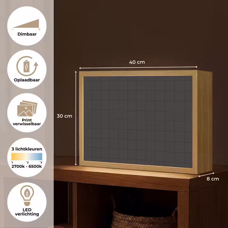 Tegels - Patroon - Mat - Zwart Light Box met batterij (Wandlamp) middel 907 -USP_websiteoverzichtNL