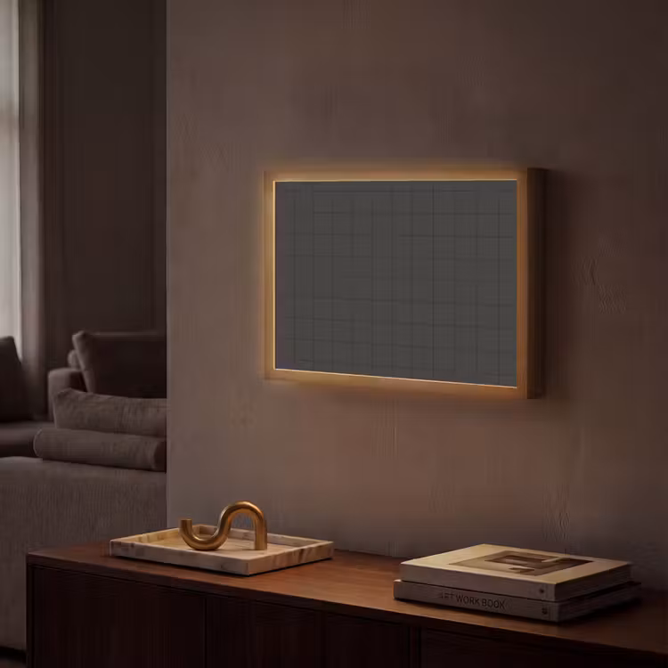 Tegels - Patroon - Mat - Zwart Light Box met batterij (Wandlamp) middel 907 -sfeer1