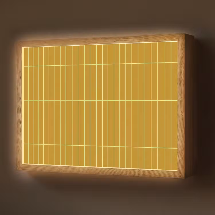 Tegels - Verticaal - Mosterdgeel Light Box met batterij (Wandlamp) middel 907 -z3d_website