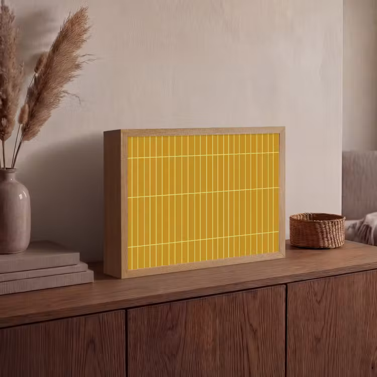 Tegels - Verticaal - Mosterdgeel Light Box met batterij (Wandlamp) middel 907 -sfeer2