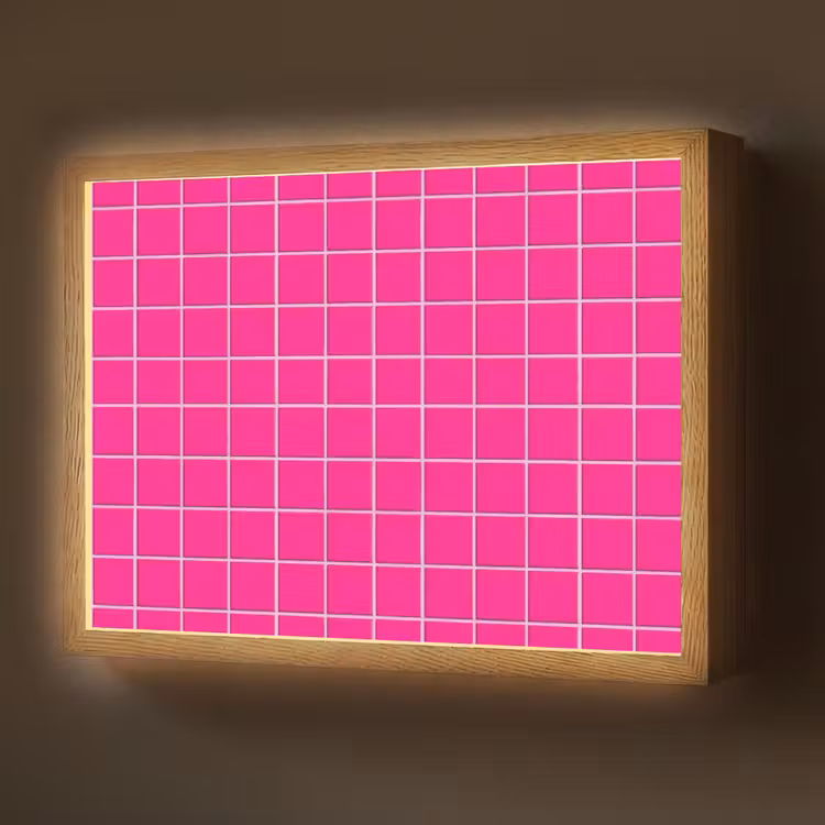 Tegels - Vierkant - Fuchsia Light Box met batterij (Wandlamp) middel 907 -z3d_website