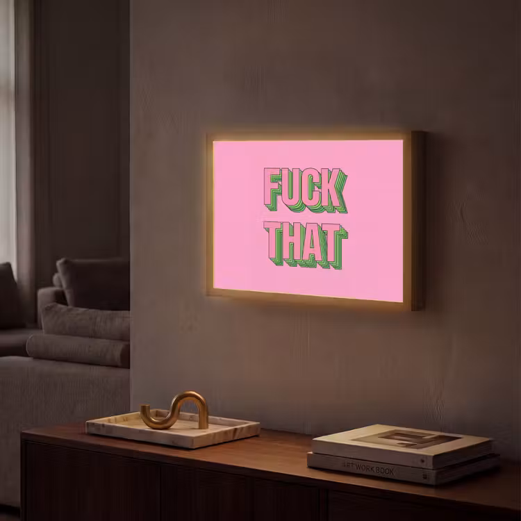 Tekst - Bold - Roze Light Box met batterij (Wandlamp) middel -sfeer1