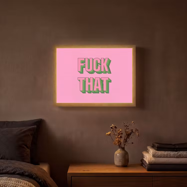 Tekst - Bold - Roze Light Box met batterij (Wandlamp) middel -sfeer4