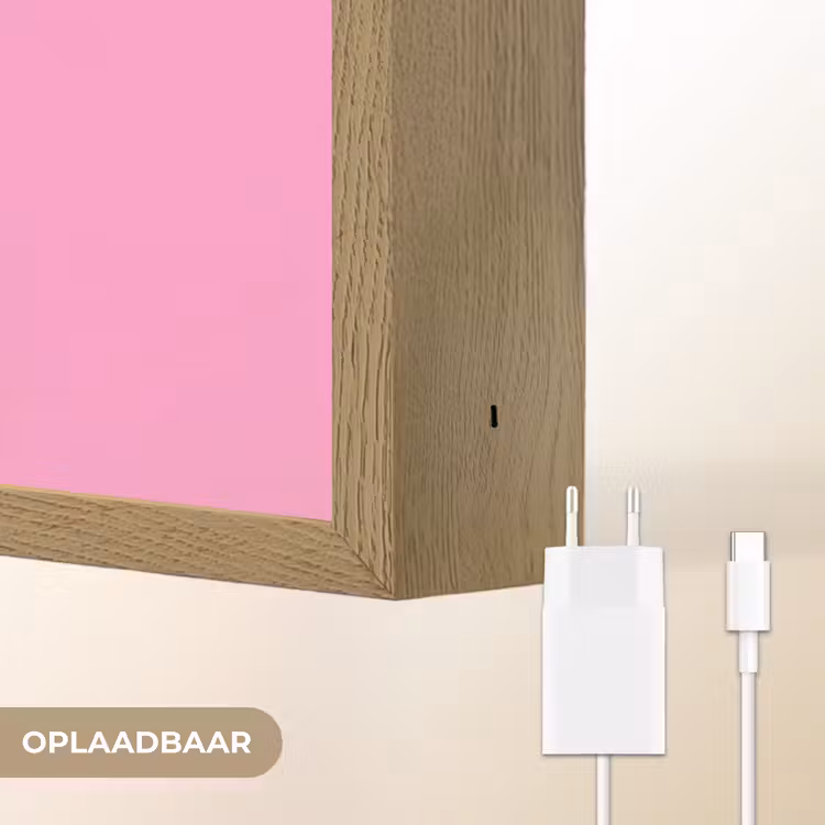 Tekst - Bold - Roze Light Box met batterij (Wandlamp) middel -USP_websiteoplaadbaarNL