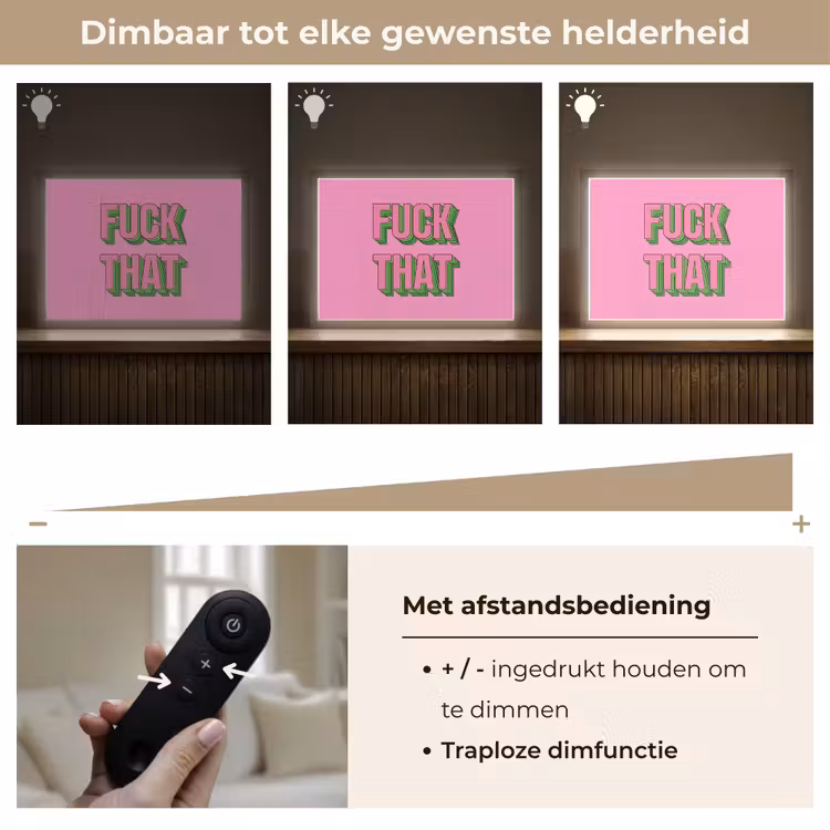 Tekst - Bold - Roze Light Box met batterij (Wandlamp) middel -USP_dimbaarNL