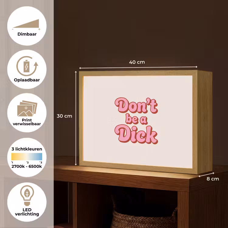 Tekst - Boodschap - Roze Light Box met batterij (Wandlamp) middel -USP_websiteoverzichtNL