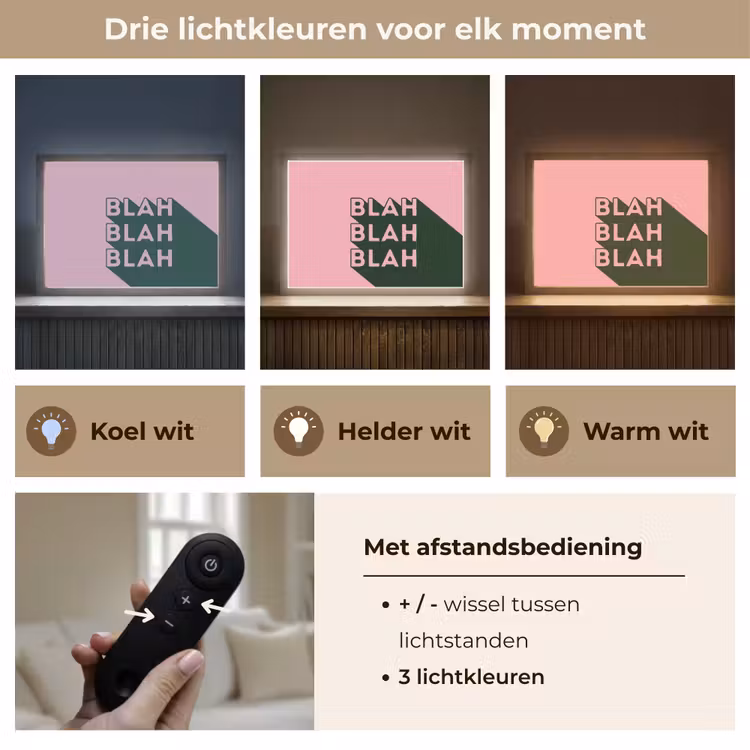 Tekst - Grafisch - Groen - Schaduw Light Box met batterij (Wandlamp) middel -USP_lichtkleurNL