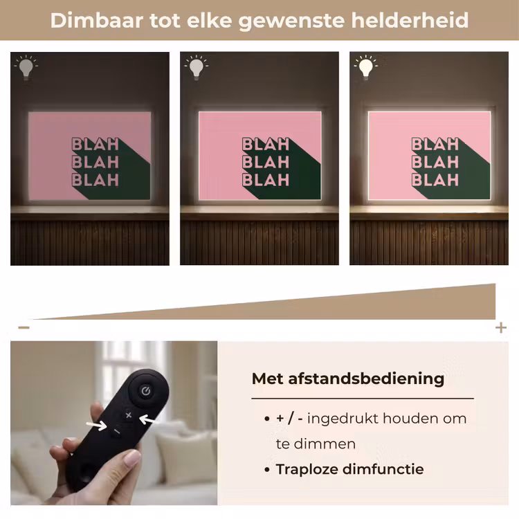 Tekst - Grafisch - Groen - Schaduw Light Box met batterij (Wandlamp) middel -USP_dimbaarNL