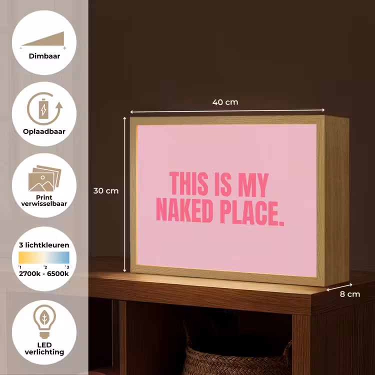 Tekst - Modern - Roze Light Box met batterij (Wandlamp) middel -USP_websiteoverzichtNL