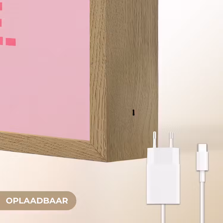Tekst - Modern - Roze Light Box met batterij (Wandlamp) middel -USP_websiteoplaadbaarNL