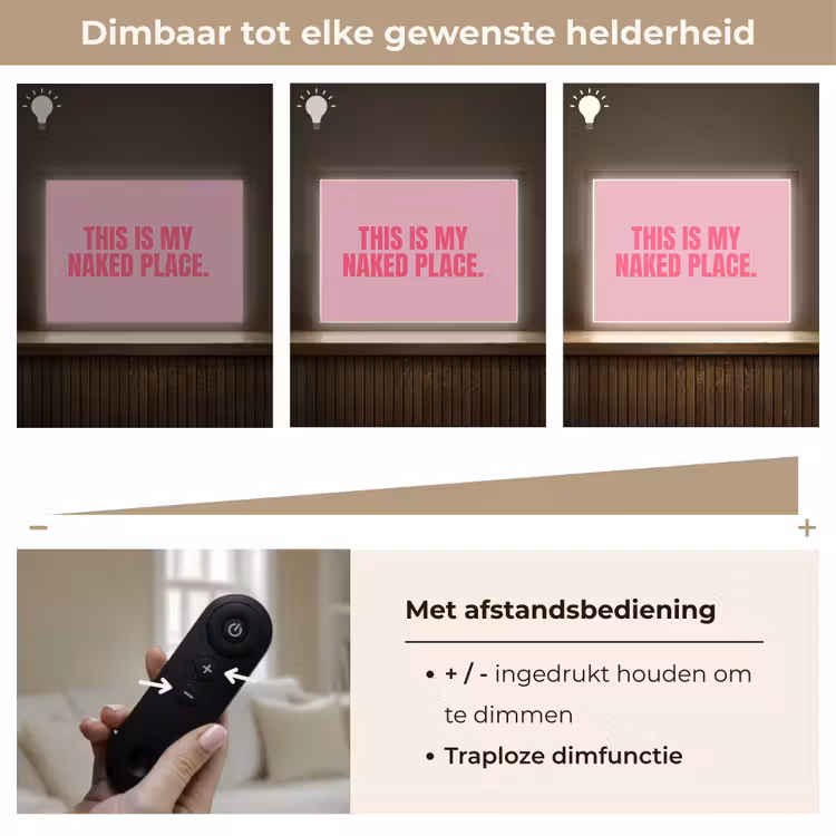 Tekst - Modern - Roze Light Box met batterij (Wandlamp) middel -USP_dimbaarNL