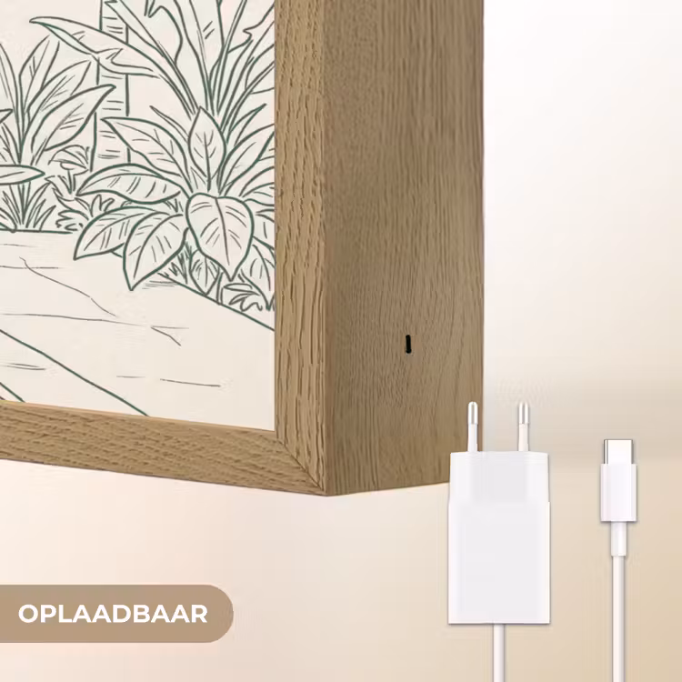 Terras - Illustratie - Groen Light Box met batterij (Wandlamp) middel -USP_websiteoplaadbaarNL