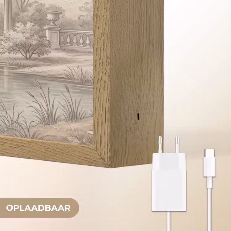 Terras - Water - Natuur - Landschap Light Box met batterij (Wandlamp) middel -USP_websiteoplaadbaarNL