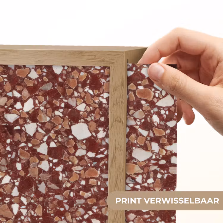 Terrazzo - Patroon - Steentextuur - Roodbruin Light Box met batterij (Wandlamp) middel 907 -USP_websiteprintNL