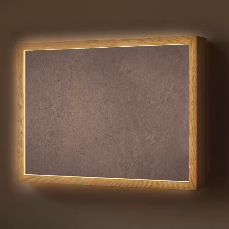 Textuur - Beton - Abstract - Donker - Bruin Light Box met batterij (Wandlamp) middel -z3d_website