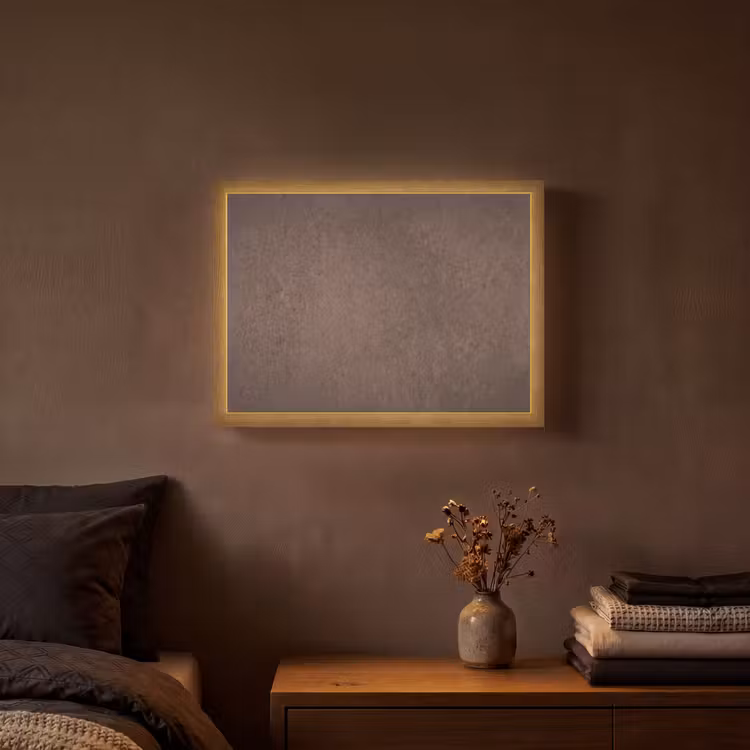 Textuur - Beton - Abstract - Donker - Bruin Light Box met batterij (Wandlamp) middel -sfeer4
