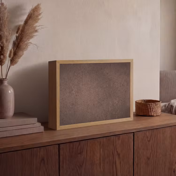 Textuur - Beton - Abstract - Donker - Bruin Light Box met batterij (Wandlamp) middel -sfeer2