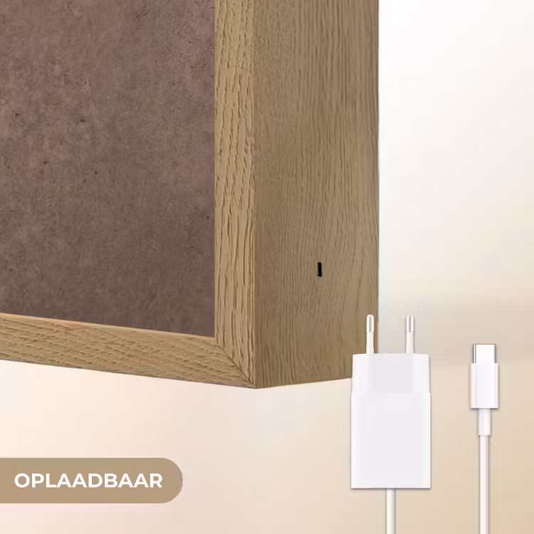 Textuur - Beton - Abstract - Donker - Bruin Light Box met batterij (Wandlamp) middel -USP_websiteoplaadbaarNL