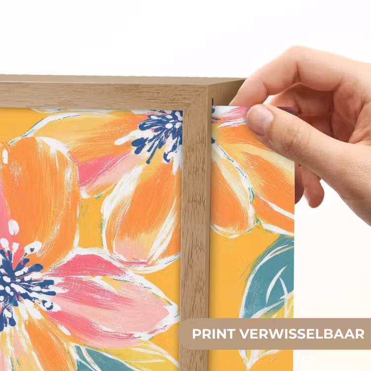 Textuur - Bloemen - Kleurrijk Light Box met batterij (Wandlamp) middel 907 -USP_websiteprintNL