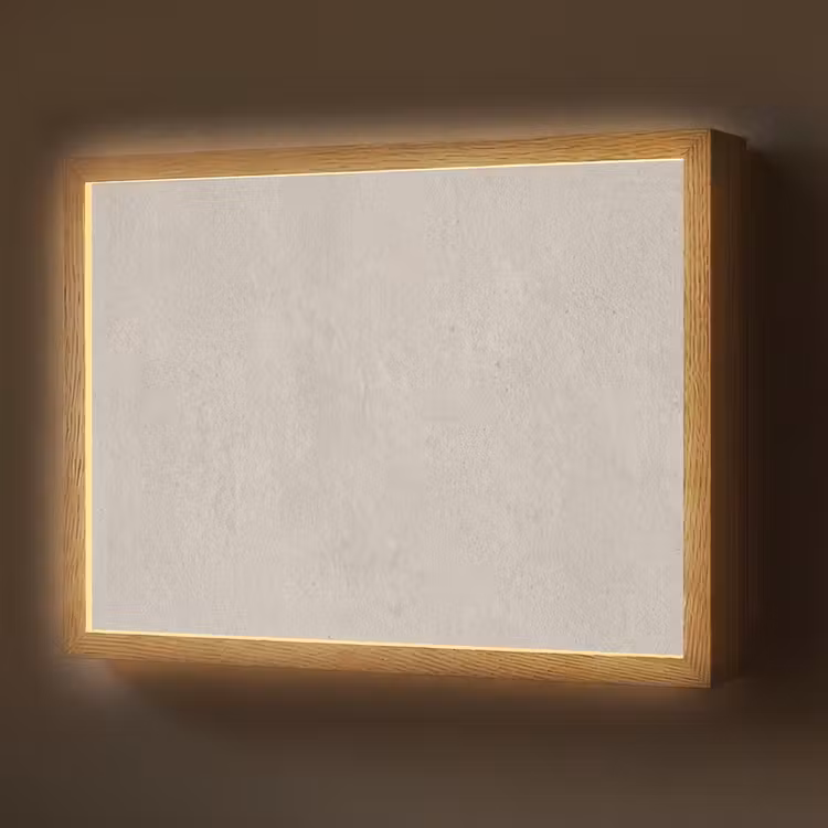 Textuur - Effen - Abstract - Beige Light Box met batterij (Wandlamp) middel -z3d_website