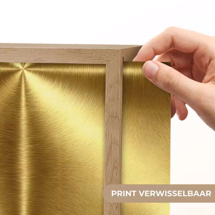 Textuur - Geborsteld Goud - Industrieel - Metallic Light Box met batterij (Wandlamp) middel 907 -USP_websiteprintNL