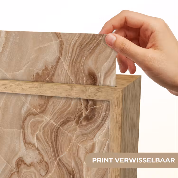 Textuur - Golvend - Abstract - Warm - Bruin Light Box met kabel (Wandlamp) klein -USP_websiteprintNL