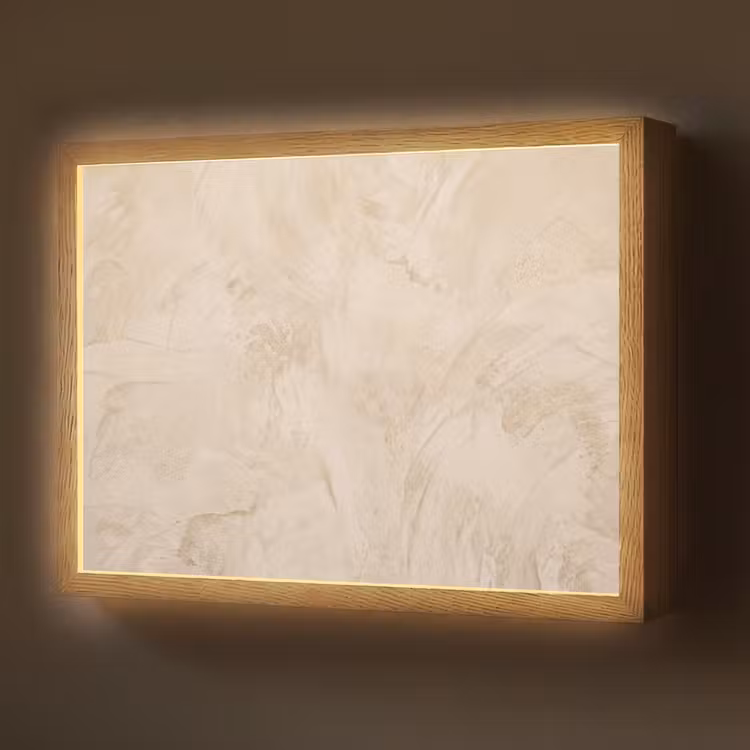 Textuur - Patroon - Abstract - Modern - Beige Light Box met batterij (Wandlamp) middel -z3d_website
