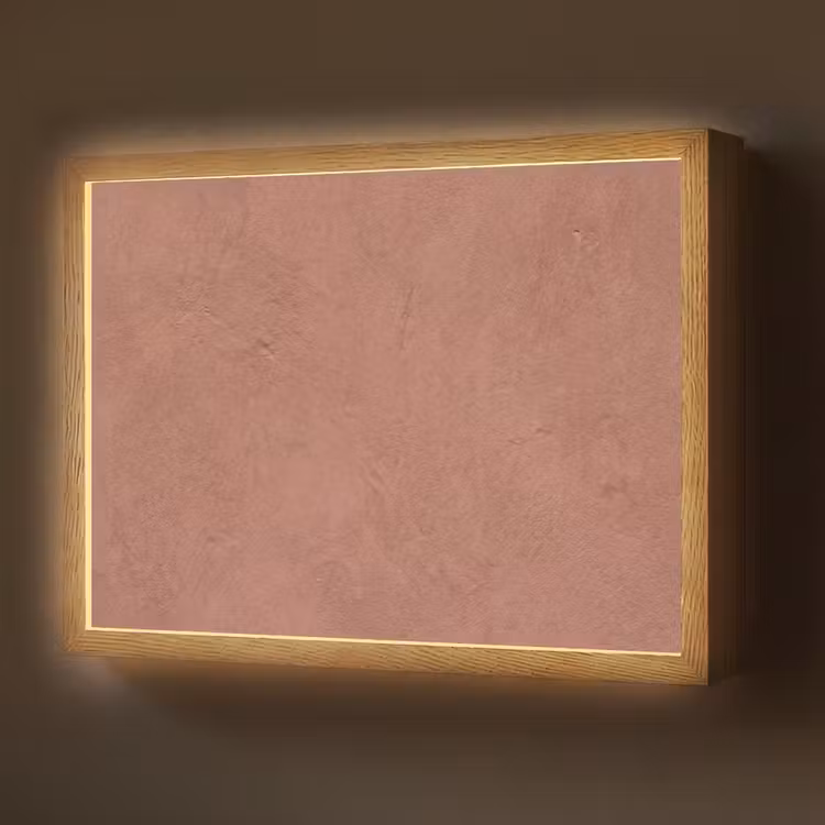 Textuur - Roodbruin - Grof - Modern Light Box met batterij (Wandlamp) middel -z3d_website