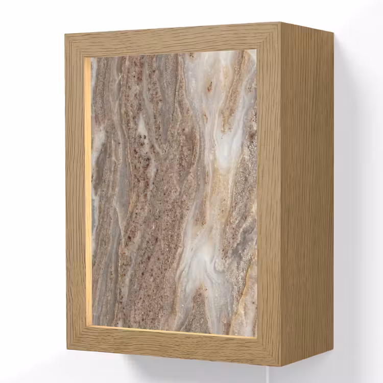 Textuur - Steen - Abstract - Beige Light Box met kabel (Wandlamp) klein -3d