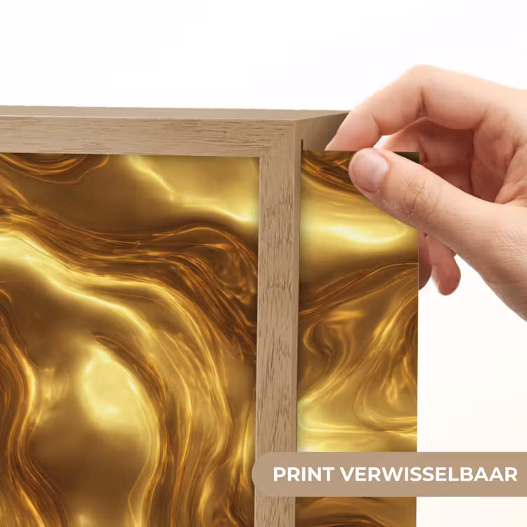 Textuur - Vloeibaar - Organisch - Goud Light Box met batterij (Wandlamp) middel 907 -USP_websiteprintNL