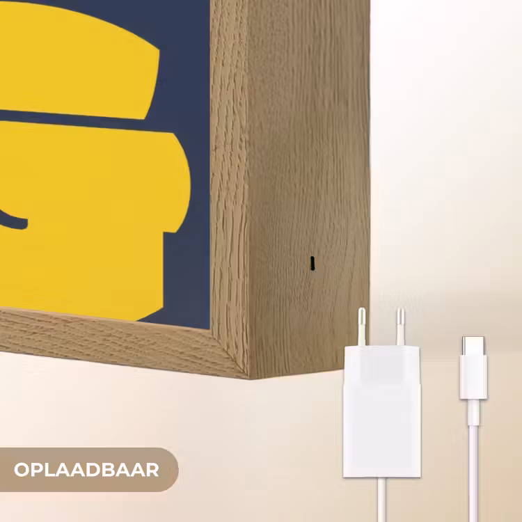 Think big - Blauw - Geel Light Box met batterij (Wandlamp) middel -USP_websiteoplaadbaarNL