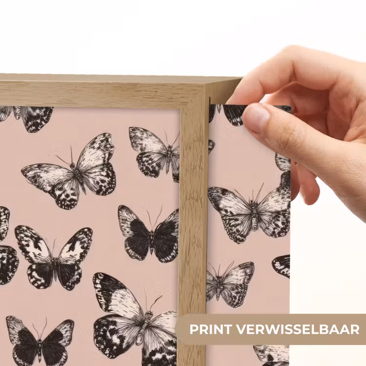 Tijdloos - Vlinders - Perzik Light Box met batterij (Wandlamp) middel 907 -USP_websiteprintNL