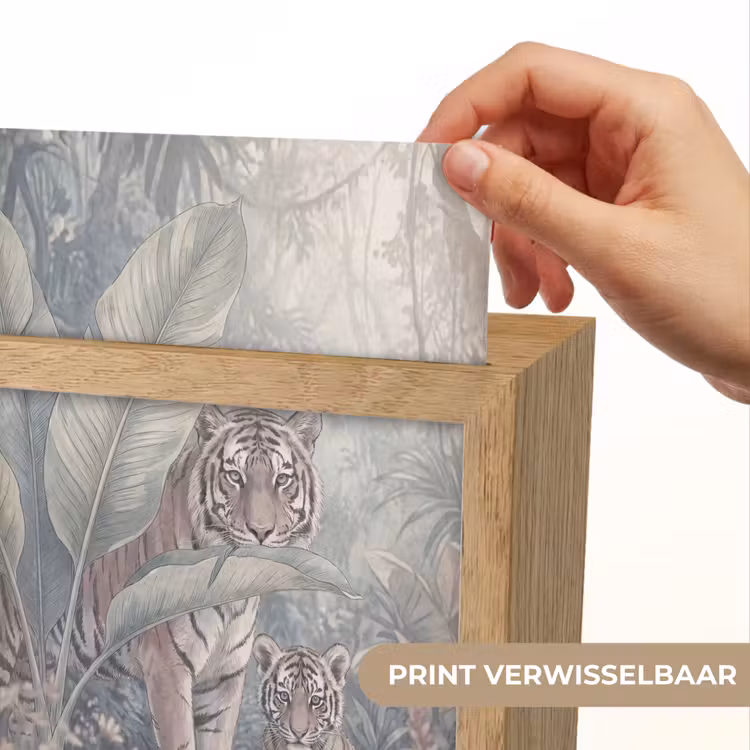 Tijger - Welp - Jungle - Illustratie - Dieren Light Box met kabel (Wandlamp) klein -USP_websiteprintNL