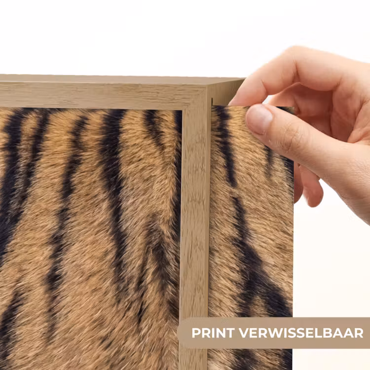 Tijgervacht - Klassiek - Zwart Light Box met batterij (Wandlamp) middel -USP_websiteprintNL
