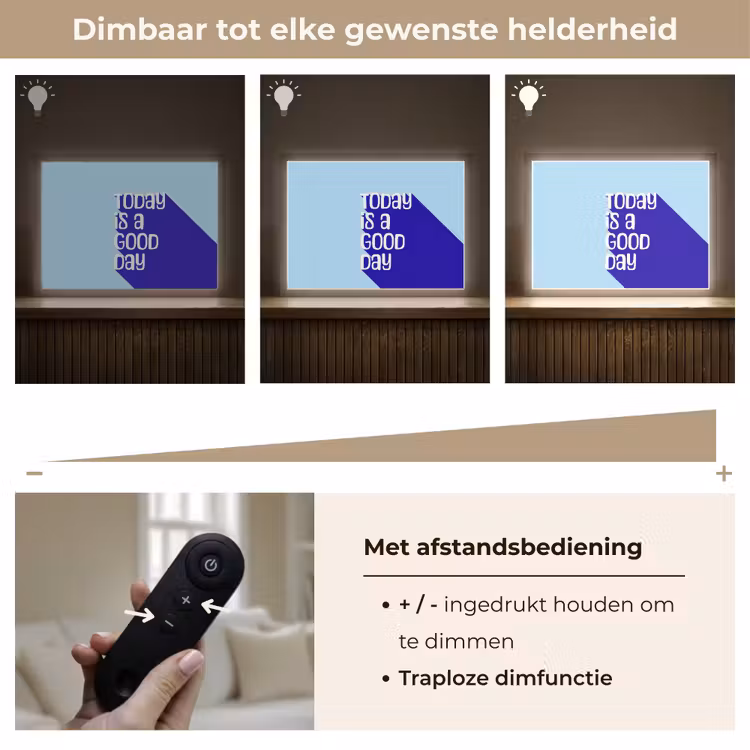 Today is a good day - Blauw - Schaduw Light Box met batterij (Wandlamp) middel -USP_dimbaarNL