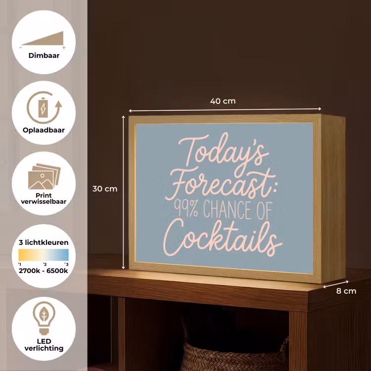 Today's Forecast - Cocktails - Blauw Light Box met batterij (Wandlamp) middel -USP_websiteoverzichtNL