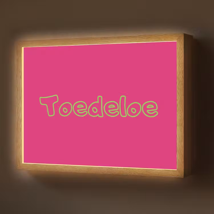 Toedeloe - Groen - Roze Light Box met batterij (Wandlamp) middel -z3d_website
