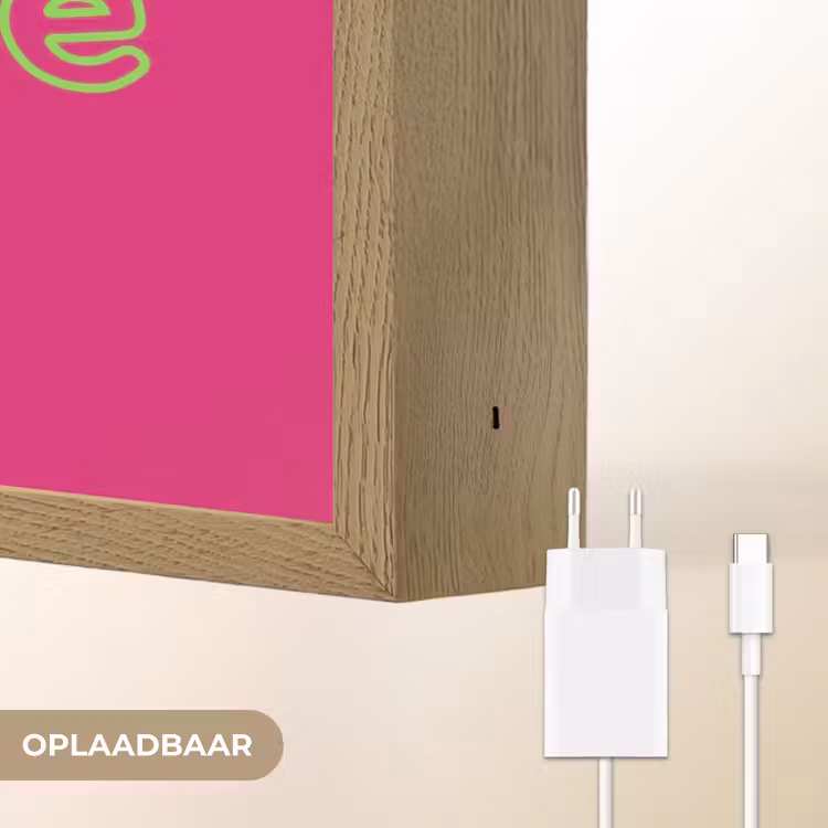 Toedeloe - Groen - Roze Light Box met batterij (Wandlamp) middel -USP_websiteoplaadbaarNL