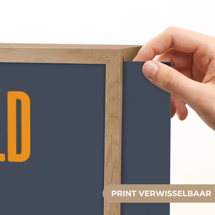 Too old for heidi klum - Geel - Blauw Light Box met batterij (Wandlamp) middel -USP_websiteprintNL