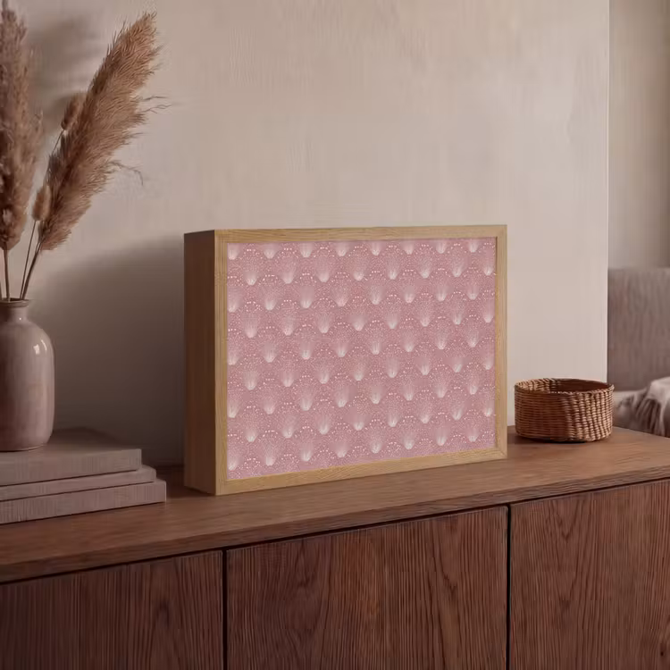 Trendy - Patroon - Roze Light Box met batterij (Wandlamp) middel 907 -sfeer2