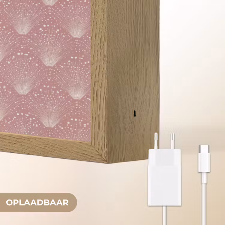 Trendy - Patroon - Roze Light Box met batterij (Wandlamp) middel 907 -USP_websiteoplaadbaarNL