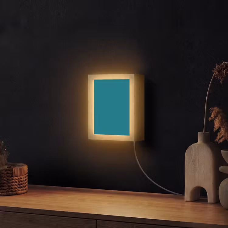Tropical - Peacock - Blauw Light Box met kabel (Wandlamp) klein 929 -sfeer1