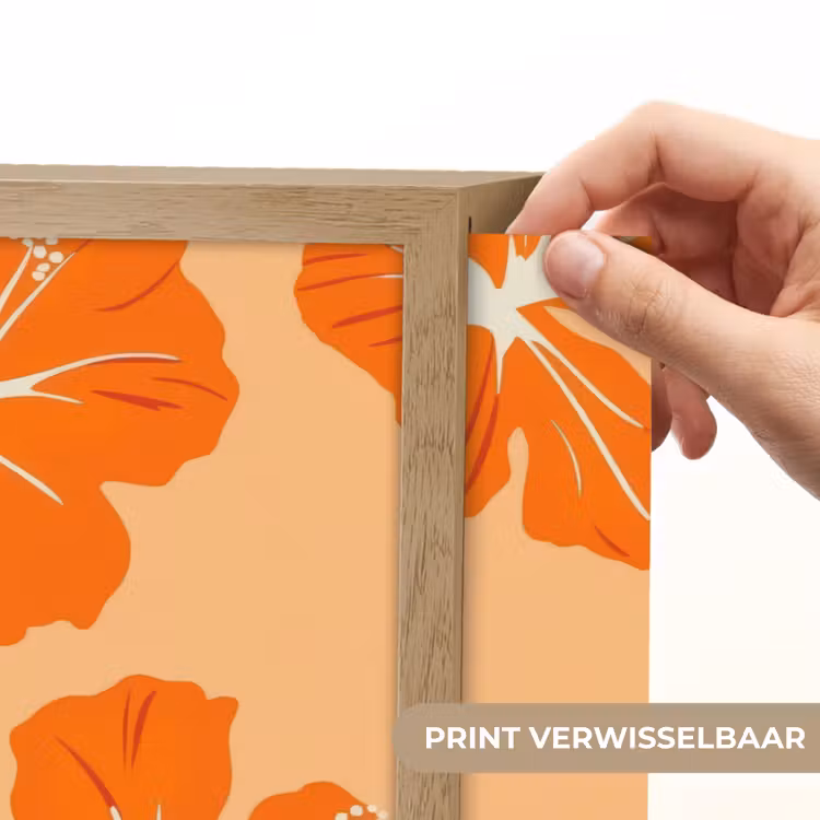 Tropisch - Hibiscus - Oranje Light Box met batterij (Wandlamp) middel 907 -USP_websiteprintNL