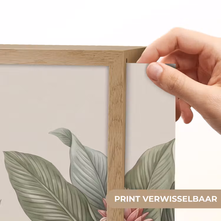 Tropisch - Planten - Modern - Groen Light Box met batterij (Wandlamp) middel -USP_websiteprintNL