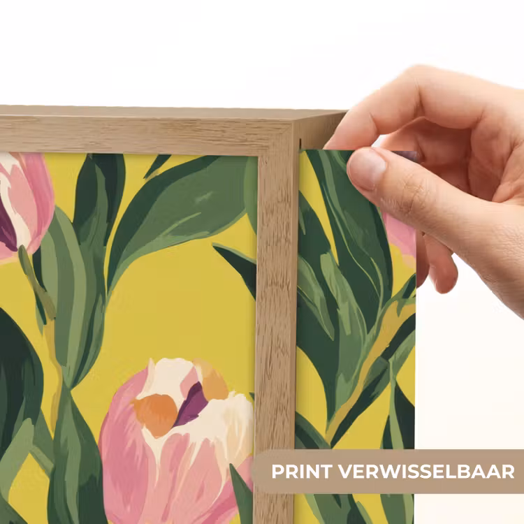 Tulpen - Botanisch - Geel Light Box met batterij (Wandlamp) middel 907 -USP_websiteprintNL