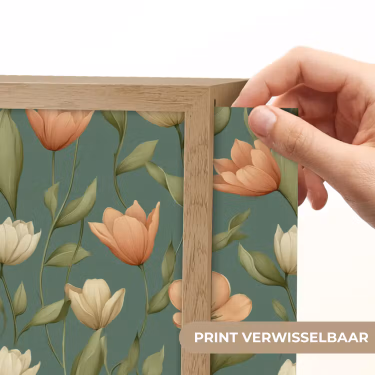 Tulpen - Botanisch - Groen Light Box met batterij (Wandlamp) middel 907 -USP_websiteprintNL