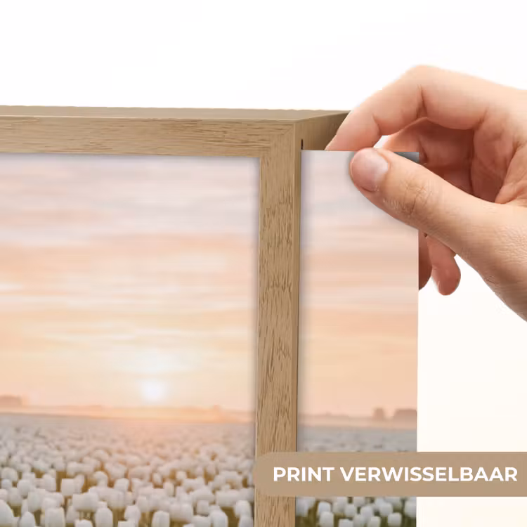 Tulpen - Landschap - Wit Light Box met batterij (Wandlamp) middel -USP_websiteprintNL