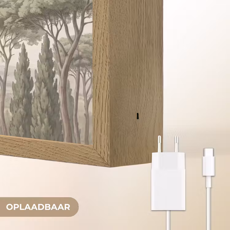 Vallei - Bos - Natuur - Groen Light Box met batterij (Wandlamp) middel -USP_websiteoplaadbaarNL