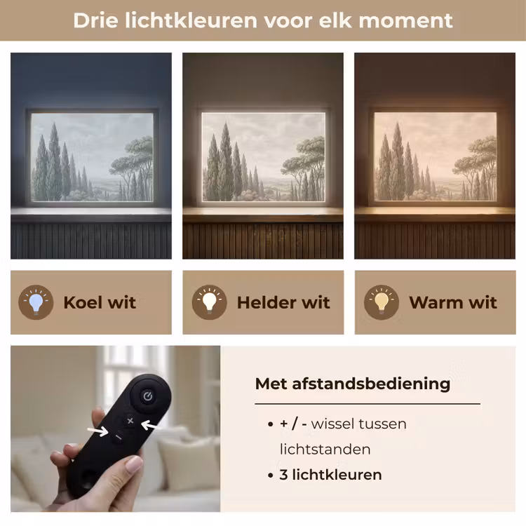 Vallei - Bos - Natuur - Groen Light Box met batterij (Wandlamp) middel -USP_lichtkleurNL