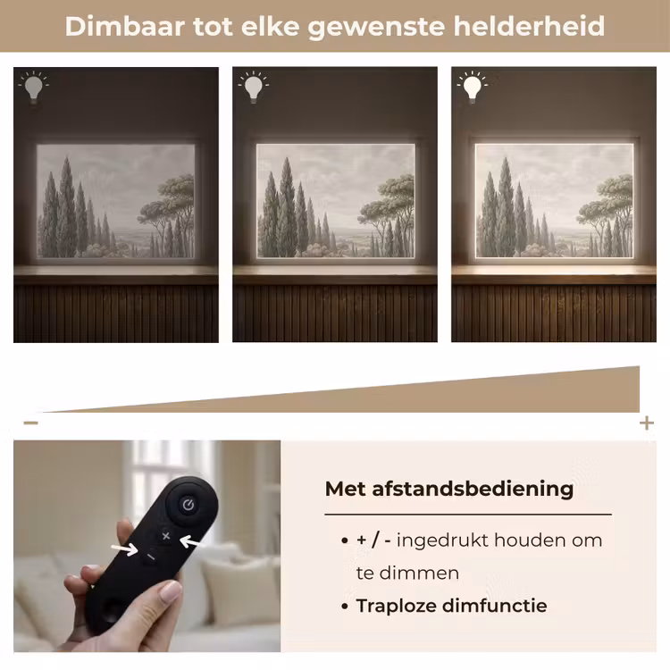 Vallei - Bos - Natuur - Groen Light Box met batterij (Wandlamp) middel -USP_dimbaarNL
